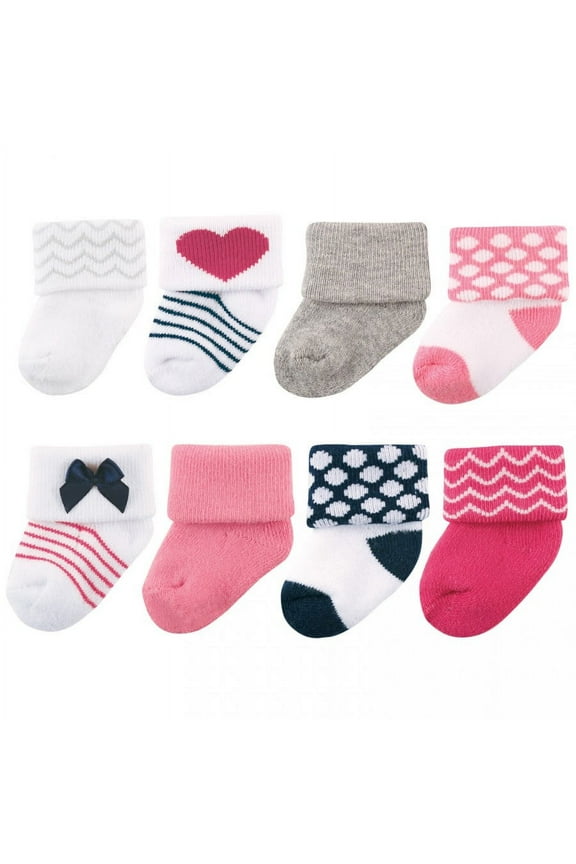 Baby Girl Newborn and Baby Terry Socks, Bow, 0-6 Months