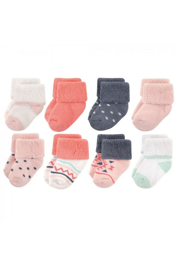 Baby Girl Newborn and Baby Terry Socks, Girl Aztec, 0-6 Months