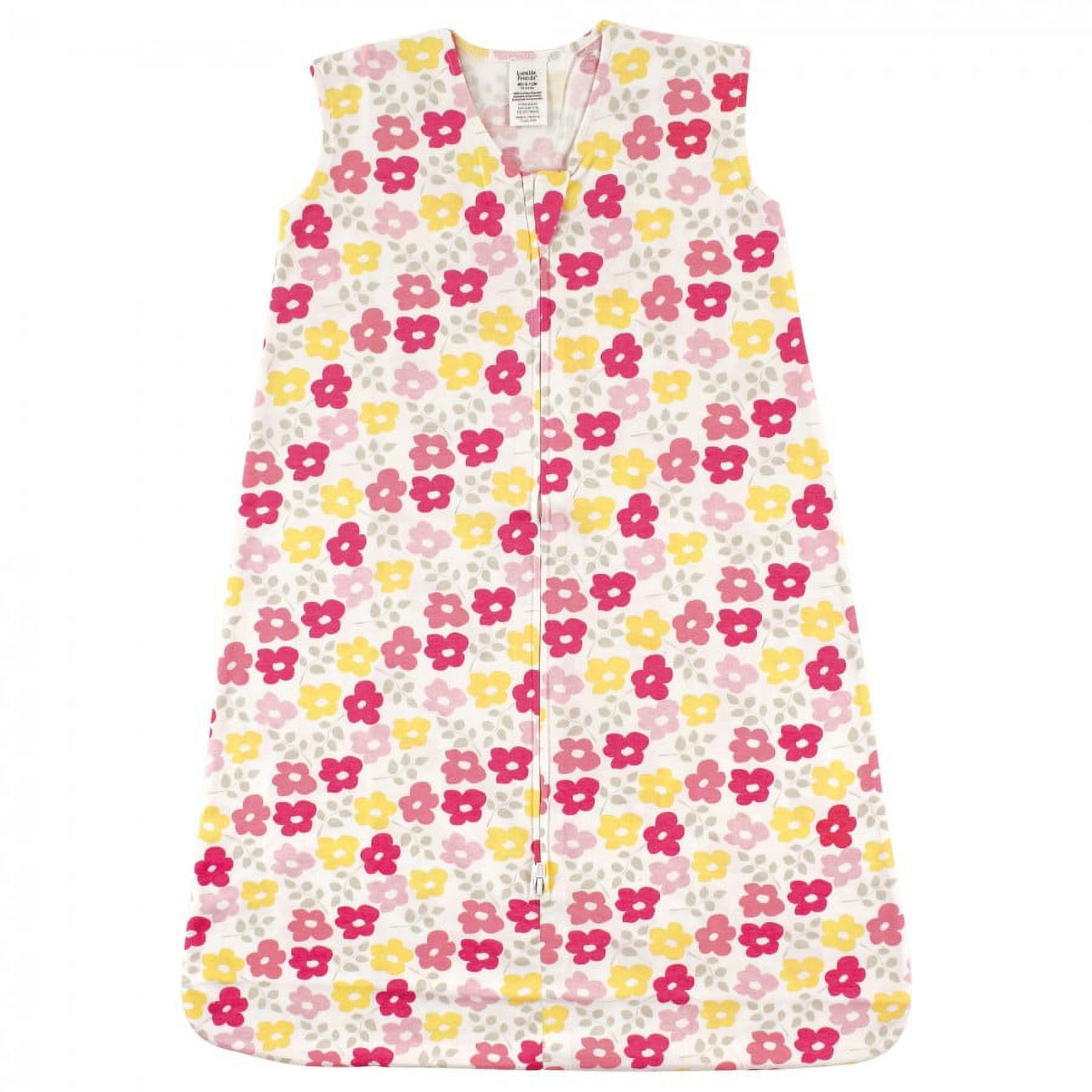 Luvable Friends Baby Girl Sleeveless Jersey Cotton Sleeping Bag, Sack, Blanket, Flowers Jersey, 6-12 Months
