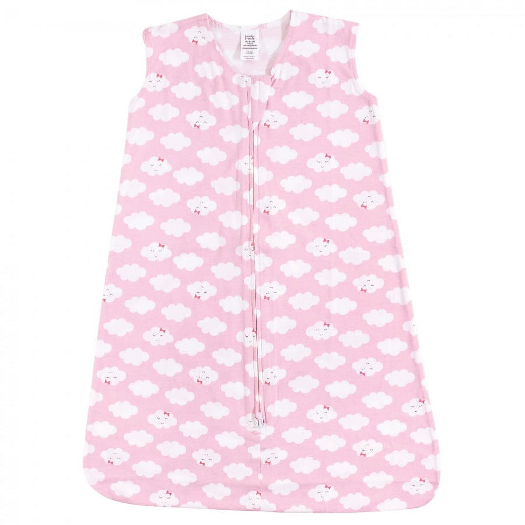 Luvable Friends Baby Girl Sleeveless Jersey Cotton Sleeping Bag, Sack, Blanket, Girl Clouds Jersey, 18-24 Months