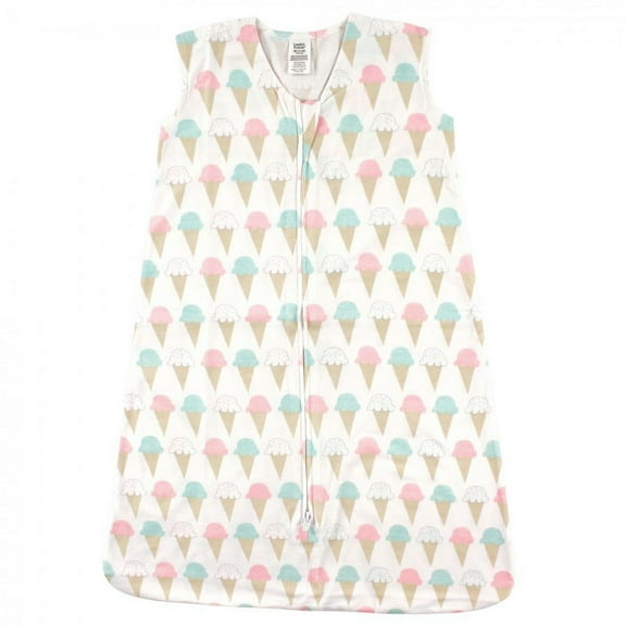 Luvable Friends Baby Girl Sleeveless Jersey Cotton Sleeping Bag, Sack, Blanket, Ice Cream Jersey, 6-12 Months