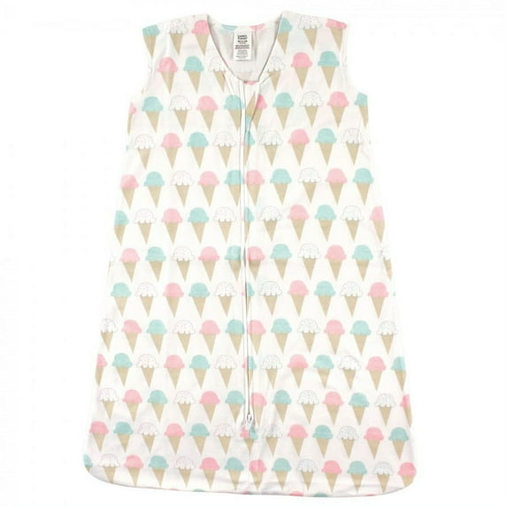 Luvable Friends Baby Girl Sleeveless Jersey Cotton Sleeping Bag, Sack, Blanket, Ice Cream Jersey, 6-12 Months