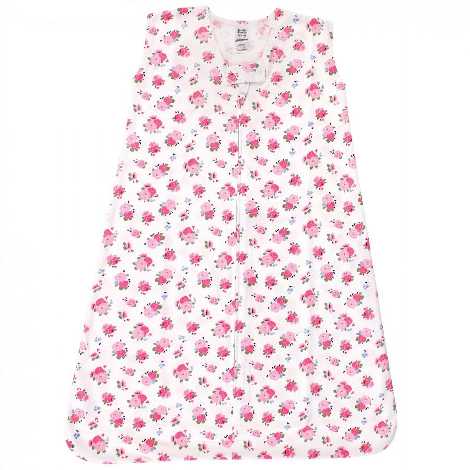 Luvable Friends Baby Girl Sleeveless Jersey Cotton Sleeping Bag, Sack, Blanket, Jersey Floral Jersey, 6-12 Months