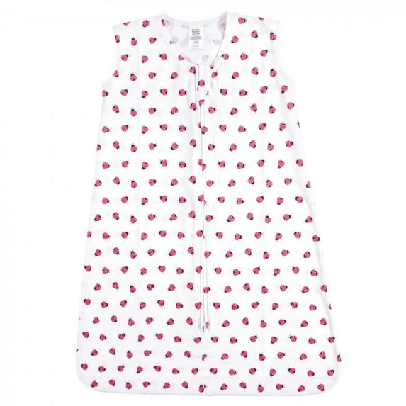 Luvable Friends Baby Girl Sleeveless Jersey Cotton Sleeping Bag, Sack, Blanket, Ladybug Jersey, 6-12 Months