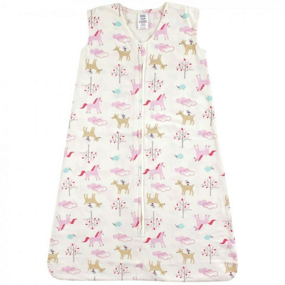 Luvable Friends Baby Girl Sleeveless Jersey Cotton Sleeping Bag, Sack, Blanket, Magical Forest Jersey, 12-18 Months