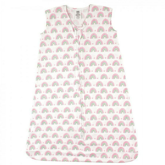Luvable Friends Baby Girl Sleeveless Jersey Cotton Sleeping Bag, Sack, Blanket, Rainbows Jersey, 12-18 Months