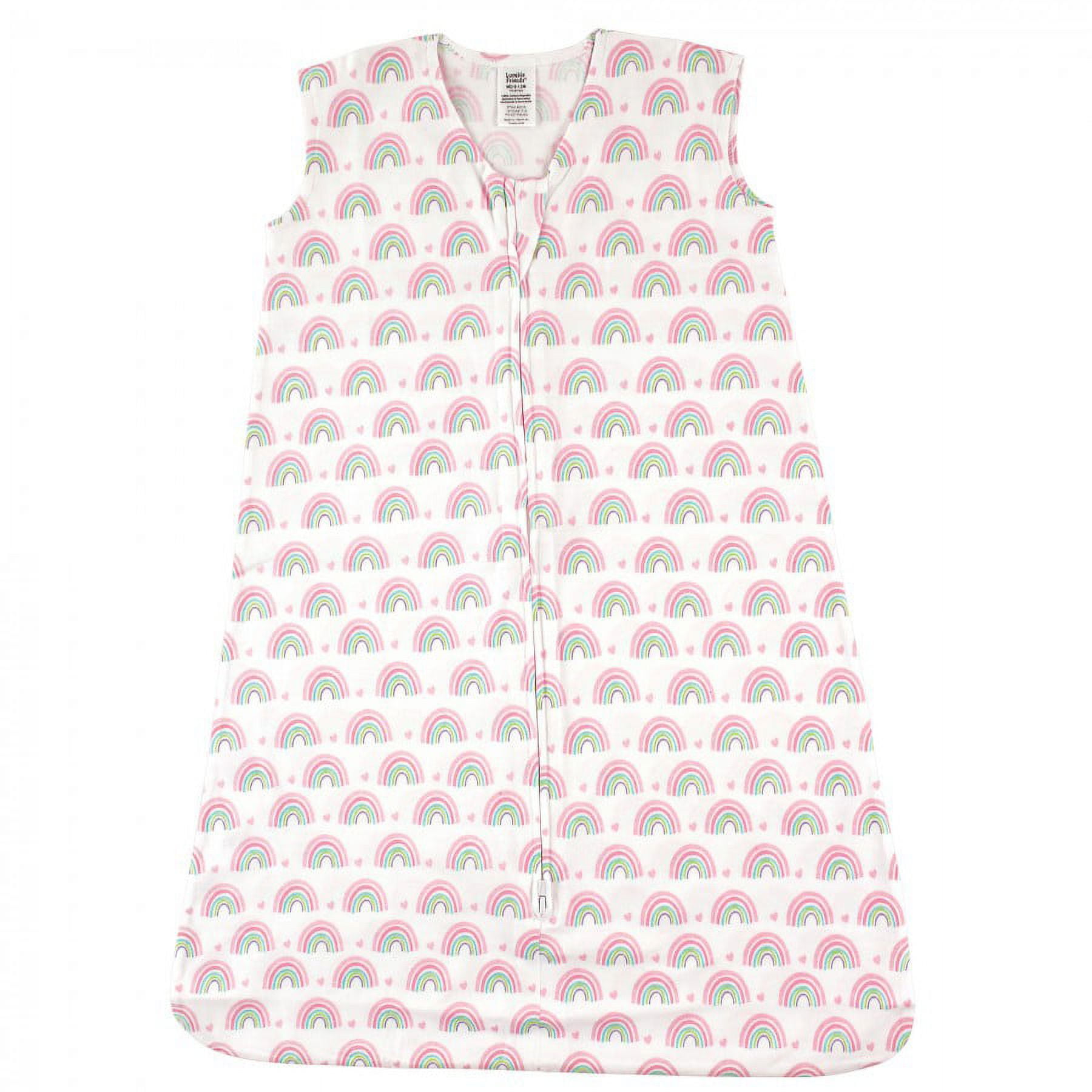 Luvable Friends Baby Girl Sleeveless Jersey Cotton Sleeping Bag, Sack, Blanket, Rainbows Jersey, 6-12 Months