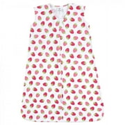 Luvable Friends Baby Girl Sleeveless Jersey Cotton Sleeping Bag, Sack, Blanket, Strawberry Jersey, 18-24 Months