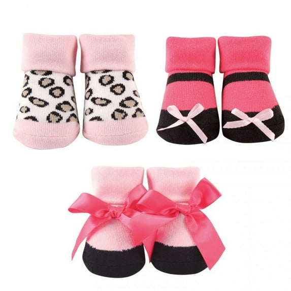 Luvable Friends Baby Girl Socks Giftset, Leopard, 0-9 Months