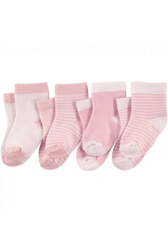 Baby Girl Socks Set, Light Pink White, 6-12 Months