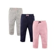 thumbnail image 1 of Luvable Friends Baby Girl Tapered Ankle Pants, 3-pack, 1 of 1