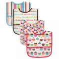 thumbnail image 1 of Luvable Friends Baby Girl Waterproof PEVA Bibs 4pk, Cupcake, One Size, 1 of 1