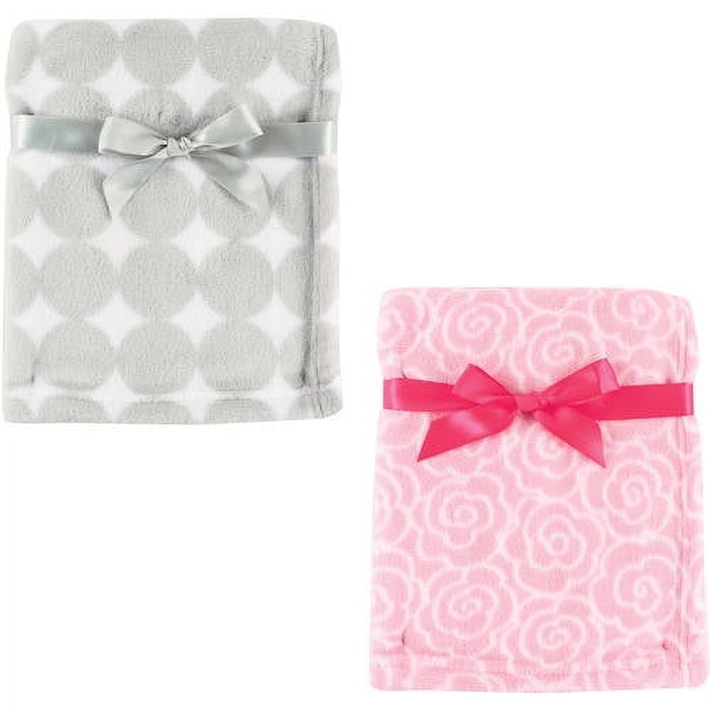 Luvable Friends Baby Girls' Coral Fleece Blanket, 2-Pack, Choose Your Color