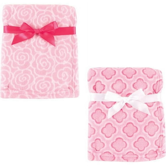 Luvable Friends Baby Girls' Coral Fleece Blanket, 2-Pack, Choose Your Color