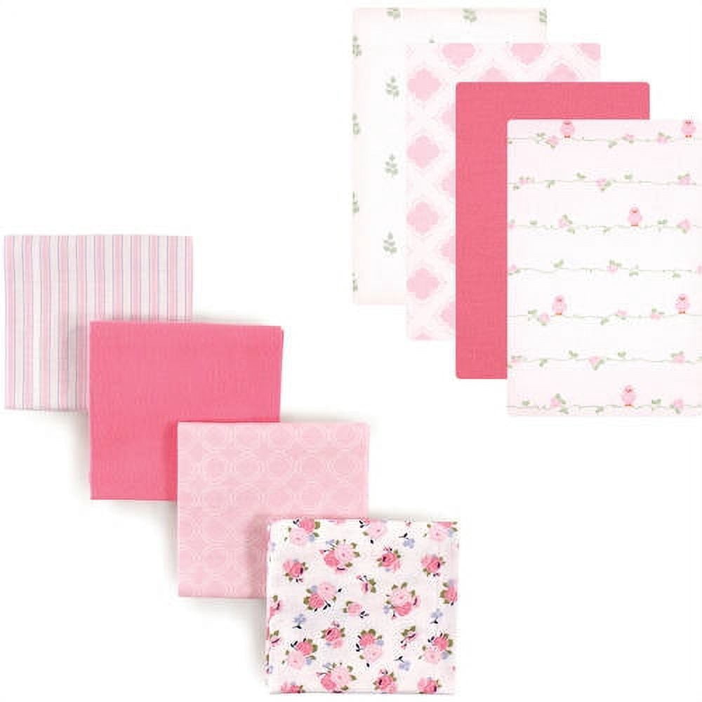 Luvable Friends Baby Girls' Flannel Receiving Blanket, 8-Pack, Choose Your Color