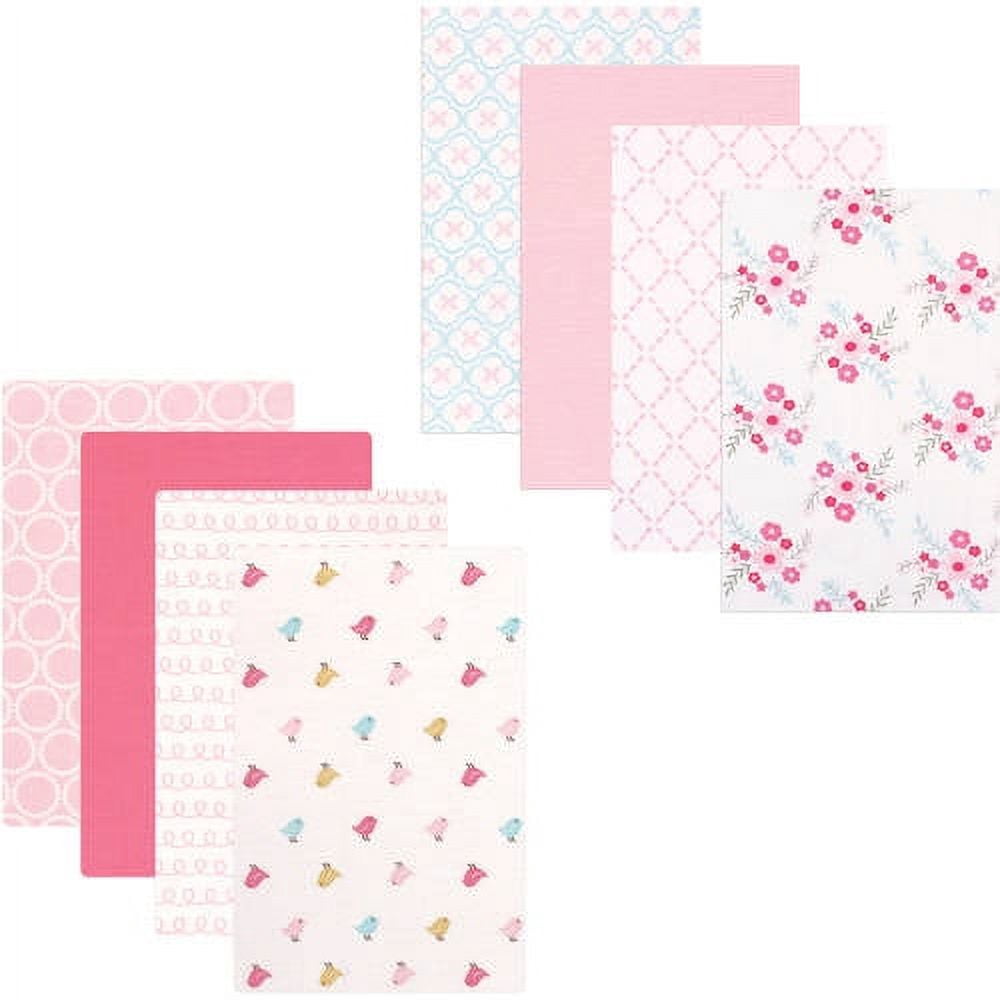 Luvable Friends Baby Girls' Flannel Receiving Blanket, 8-Pack, Choose Your Color