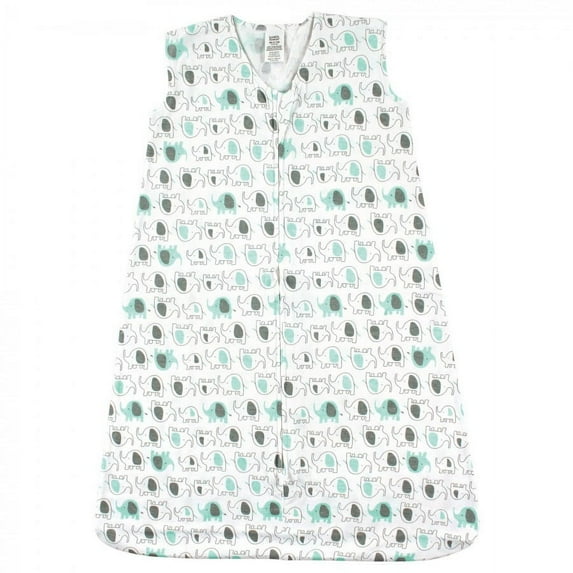 Luvable Friends Baby Sleeveless Jersey Cotton Sleeping Bag, Sack, Blanket, Mint Elephants Jersey, 18-24 Months