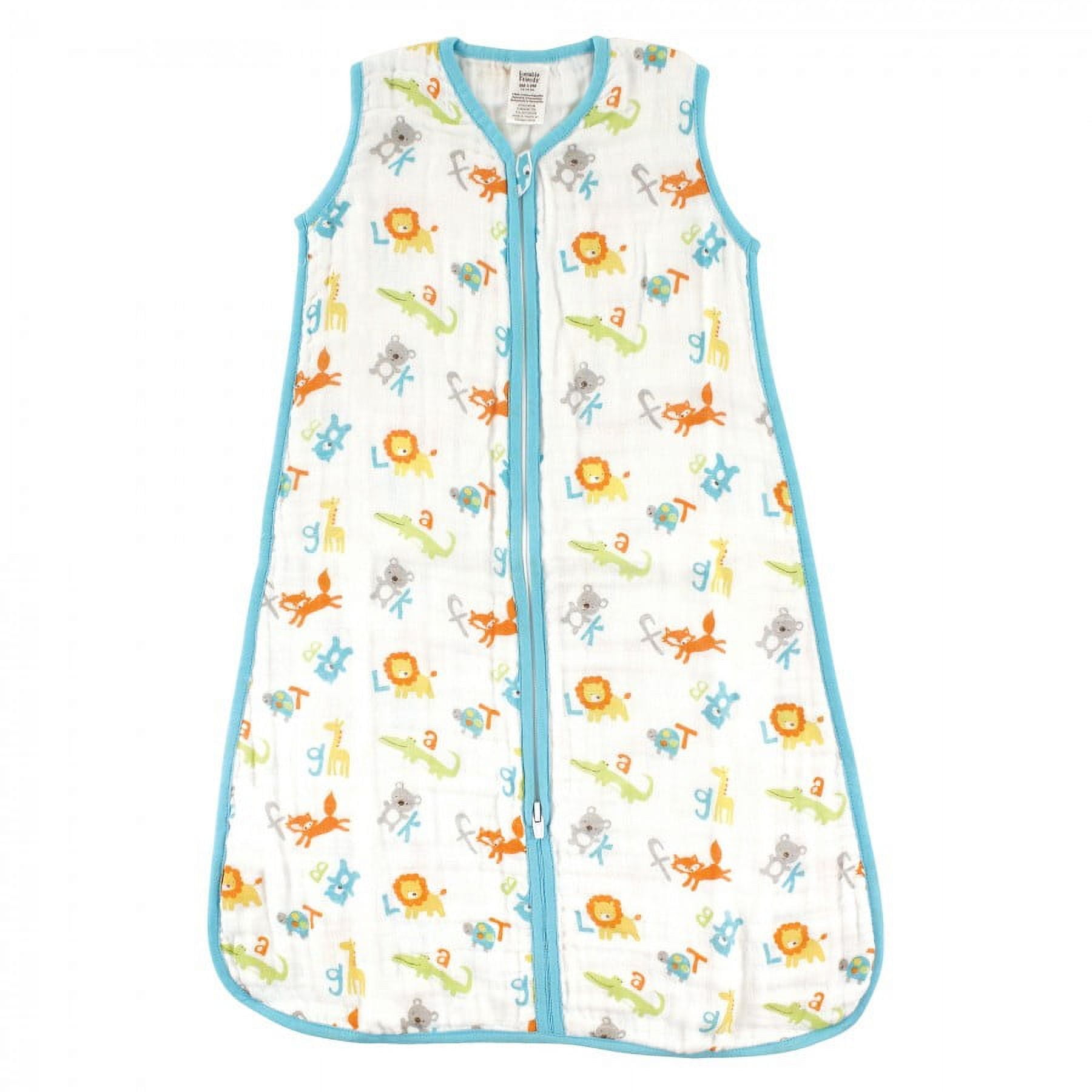 Luvable Friends Baby Sleeveless Muslin Cotton Sleeping Bag, Sack, Blanket, Abc Muslin, 6-12 Months