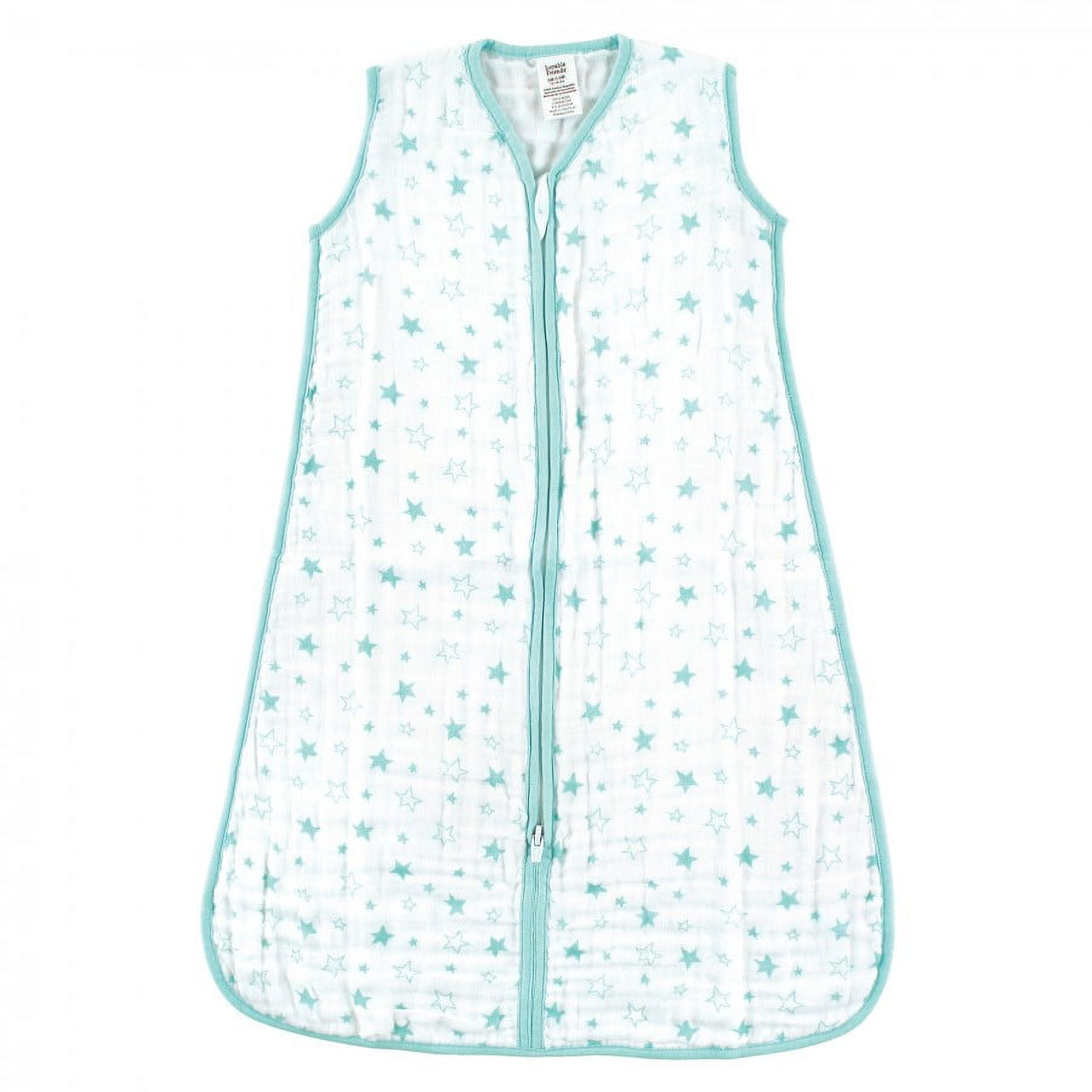 Luvable Friends Baby Sleeveless Muslin Cotton Sleeping Bag, Sack, Blanket, Stars Muslin, 6-12 Months