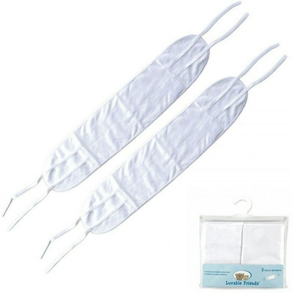 Luvable Friends Baby Unisex Belly Binder, White, 0-6 Months