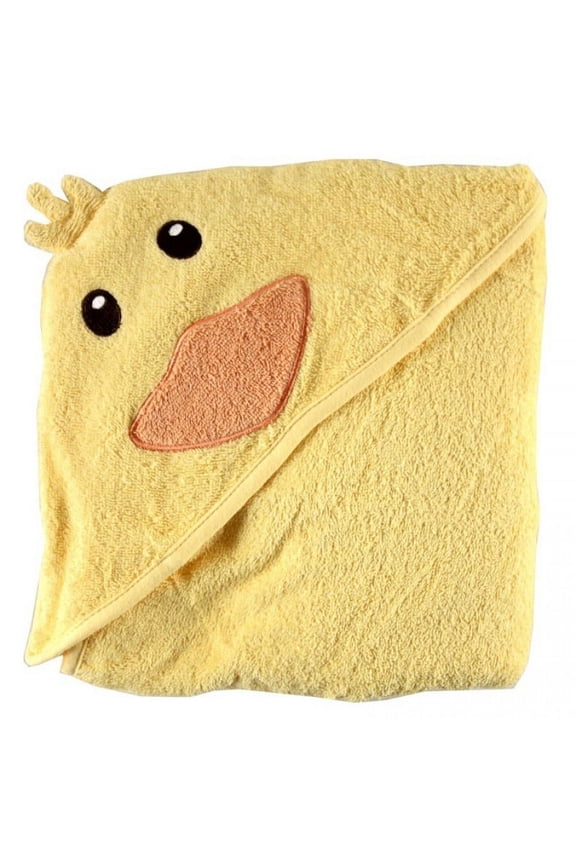 Luvable Friends Baby Unisex Cotton Animal Face Hooded Towel, Duck, One Size