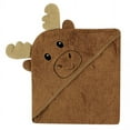 thumbnail image 1 of Luvable Friends Baby Unisex Cotton Animal Face Hooded Towel, Moose, One Size, 1 of 2