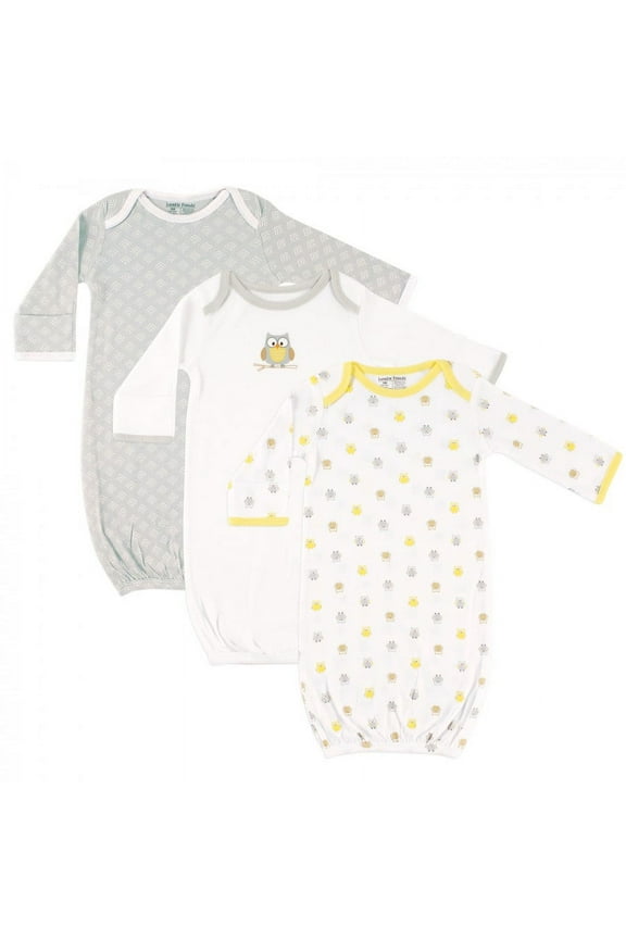 Baby Unisex Cotton Gowns, Owl, 0-6 Months