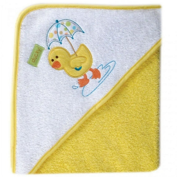 Luvable Friends Baby Unisex Cotton Hooded Towel, Yellow, One Size