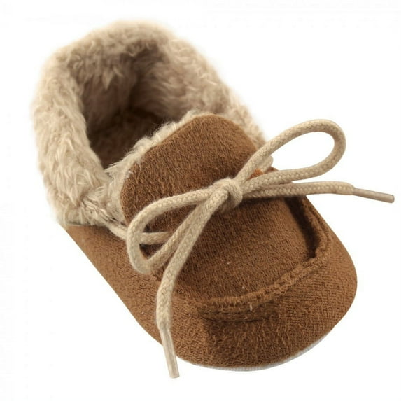 Luvable Friends Baby Unisex Moccasin Shoes, Chestnut, 12-18 Months