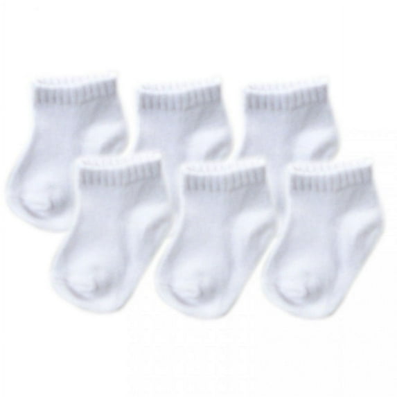Luvable Friends Baby Unisex Newborn and Baby Socks Set, White, 6-12 Months