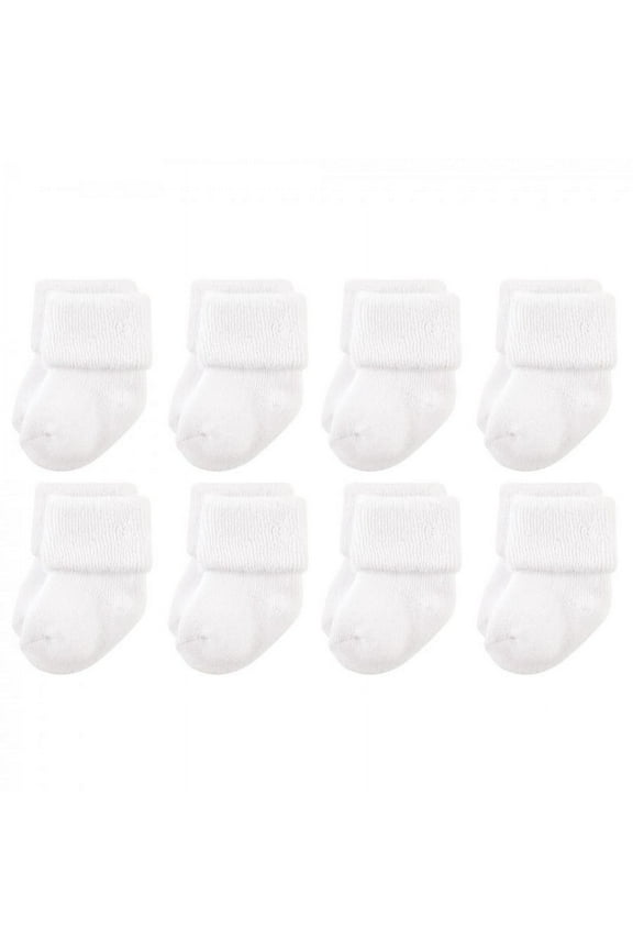 Baby Unisex Newborn and Baby Terry Socks, White, 0-6 Months