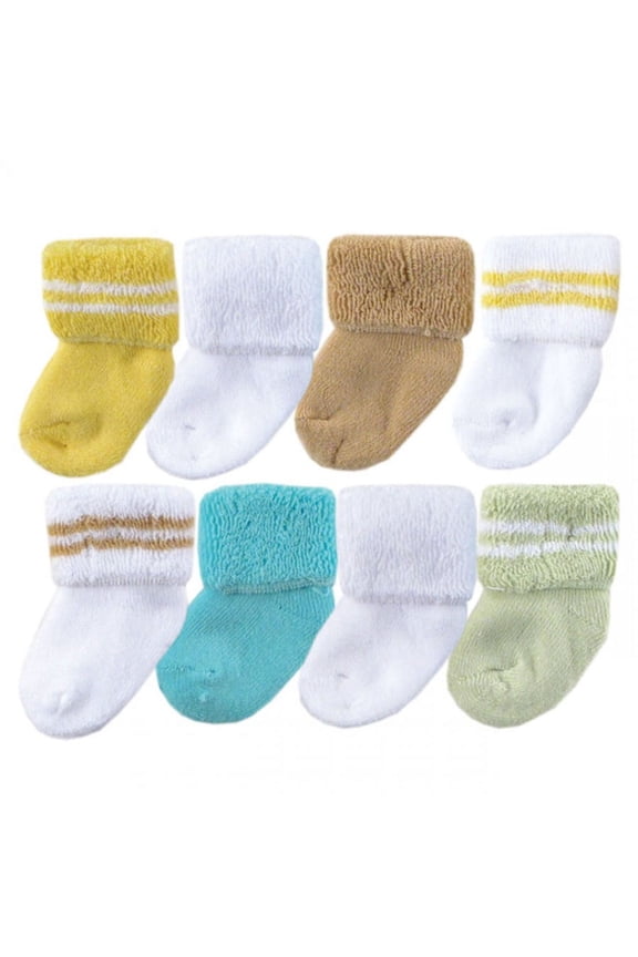 Baby Unisex Newborn and Baby Terry Socks, Yellow Orange, 6-12 Months
