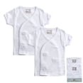 thumbnail image 1 of Luvable Friends Baby Unisex Side Snap Shirts, White Short-Sleeve, 0-3 Months, 1 of 2