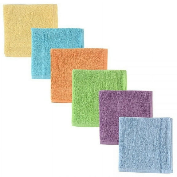 Luvable Friends Baby Unisex Super Soft Cotton Washcloths, Yellow, One Size