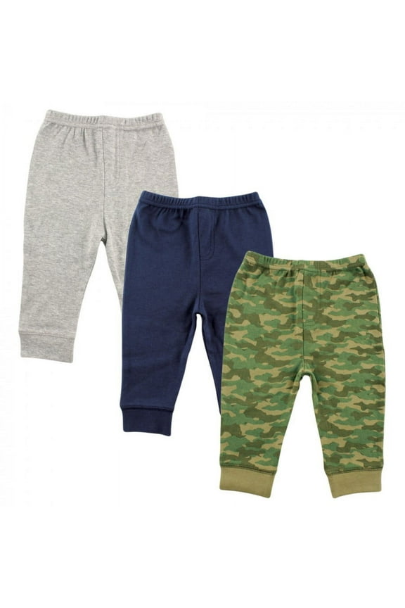 Baby and Toddler Boy Cotton Pants 3pk, Camo, 12-18 Months