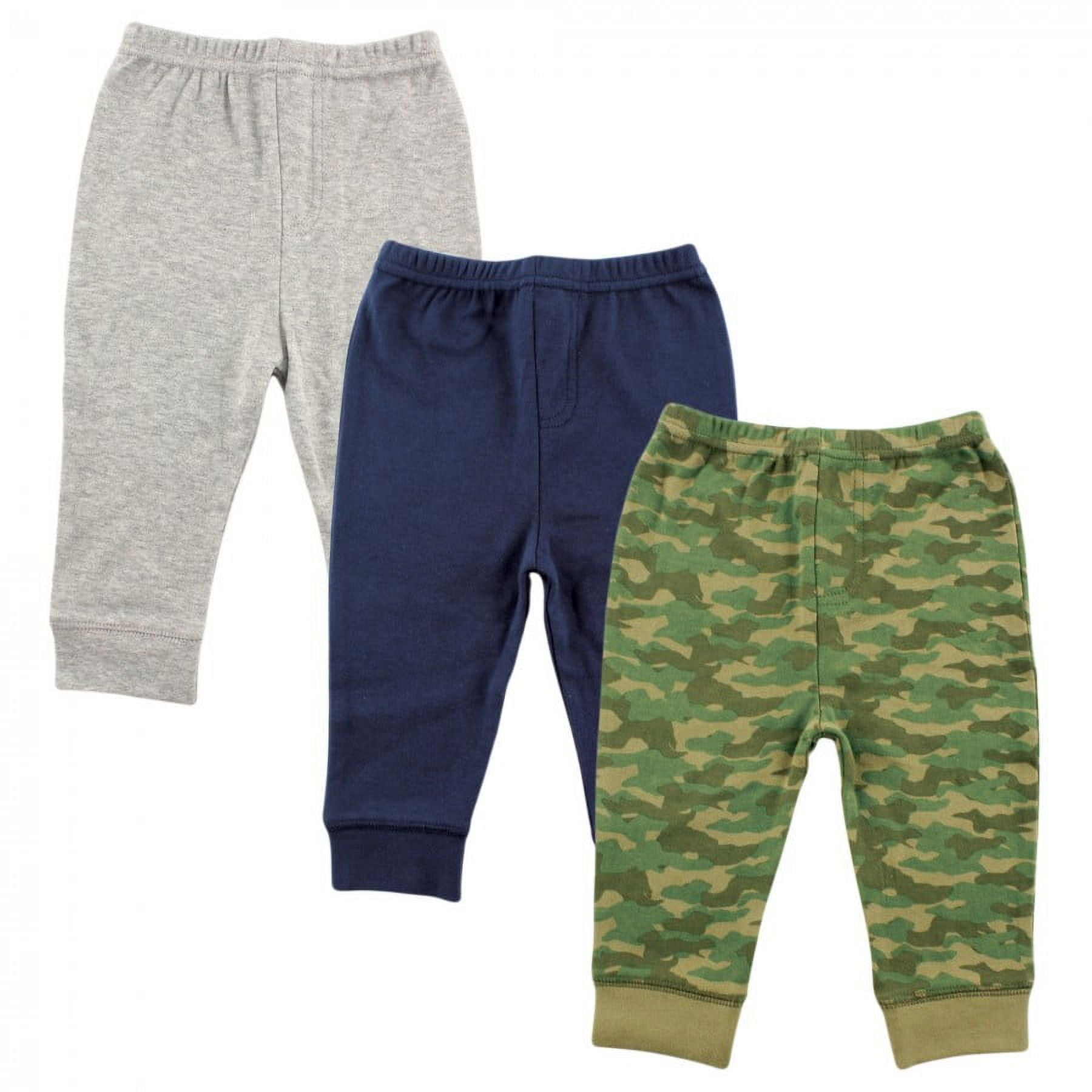Luvable Friends Baby and Toddler Boy Cotton Pants 3pk, Camo, 2 Toddler