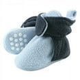 thumbnail image 1 of Luvable Friends Baby and Toddler Boy Cozy Fleece Booties, Light Blue Navy, 2 Toddler, 1 of 10