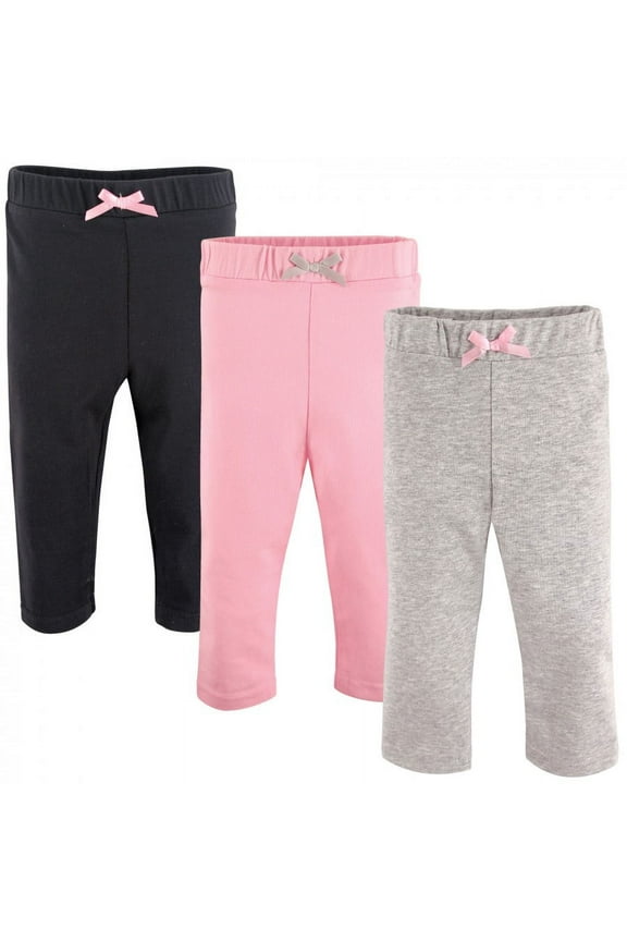Baby and Toddler Girl Cotton Leggings 3pk, Black, 2 Toddler