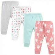 Luvable Friends Baby and Toddler Girl Cotton Pants 4pk, Girl Basic Elephant, 18-24 Months