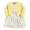 thumbnail image 1 of Luvable Friends Baby and Toddler Girl Dress and Cardigan 2pc Set, Yellow Floral, 3-6 Months, 1 of 2