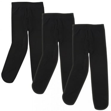 Luvable Friends Baby and Toddler Girl Nylon Tights, Black, 2T-4T