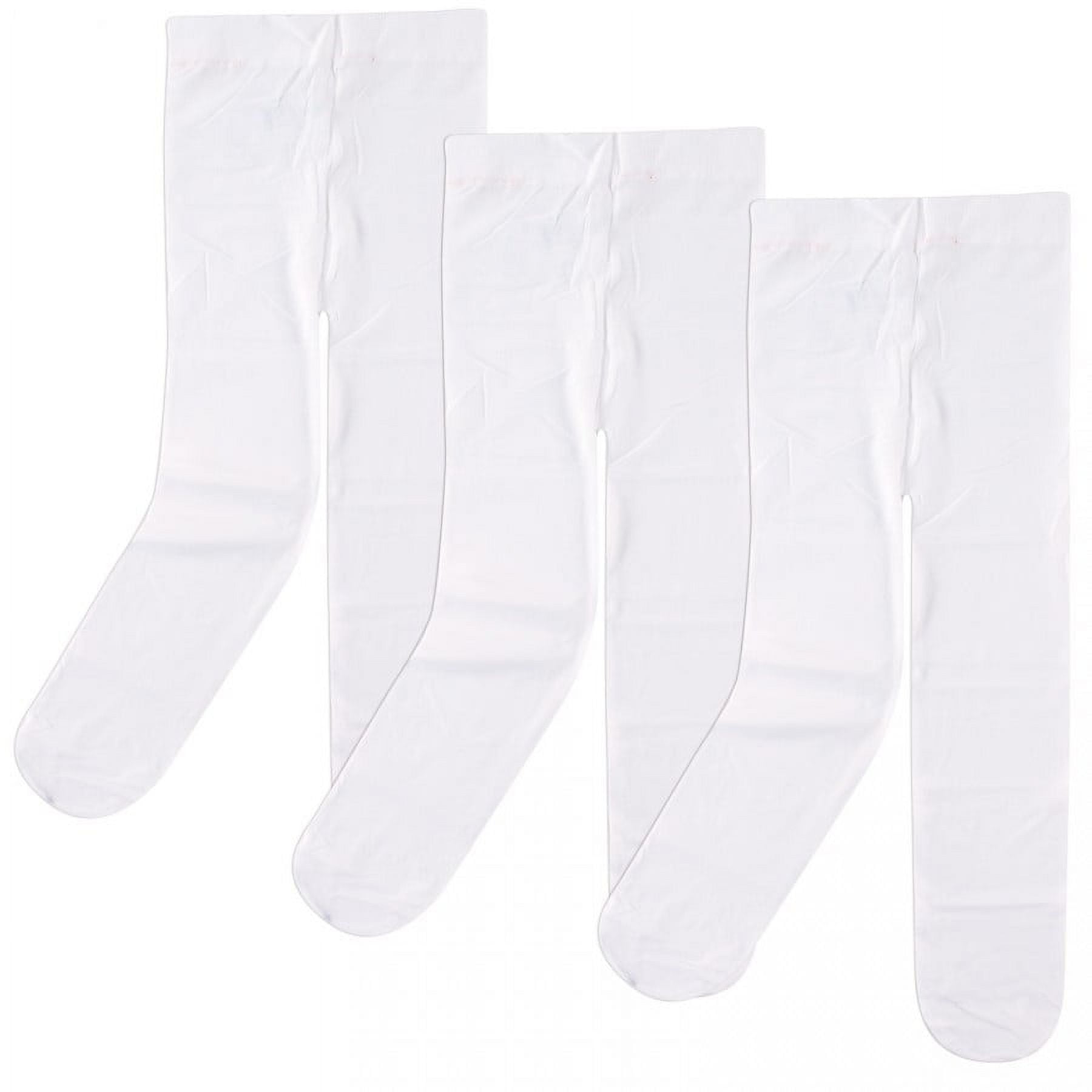 Baby and Toddler Girl Nylon Tights, White, 2T-4T