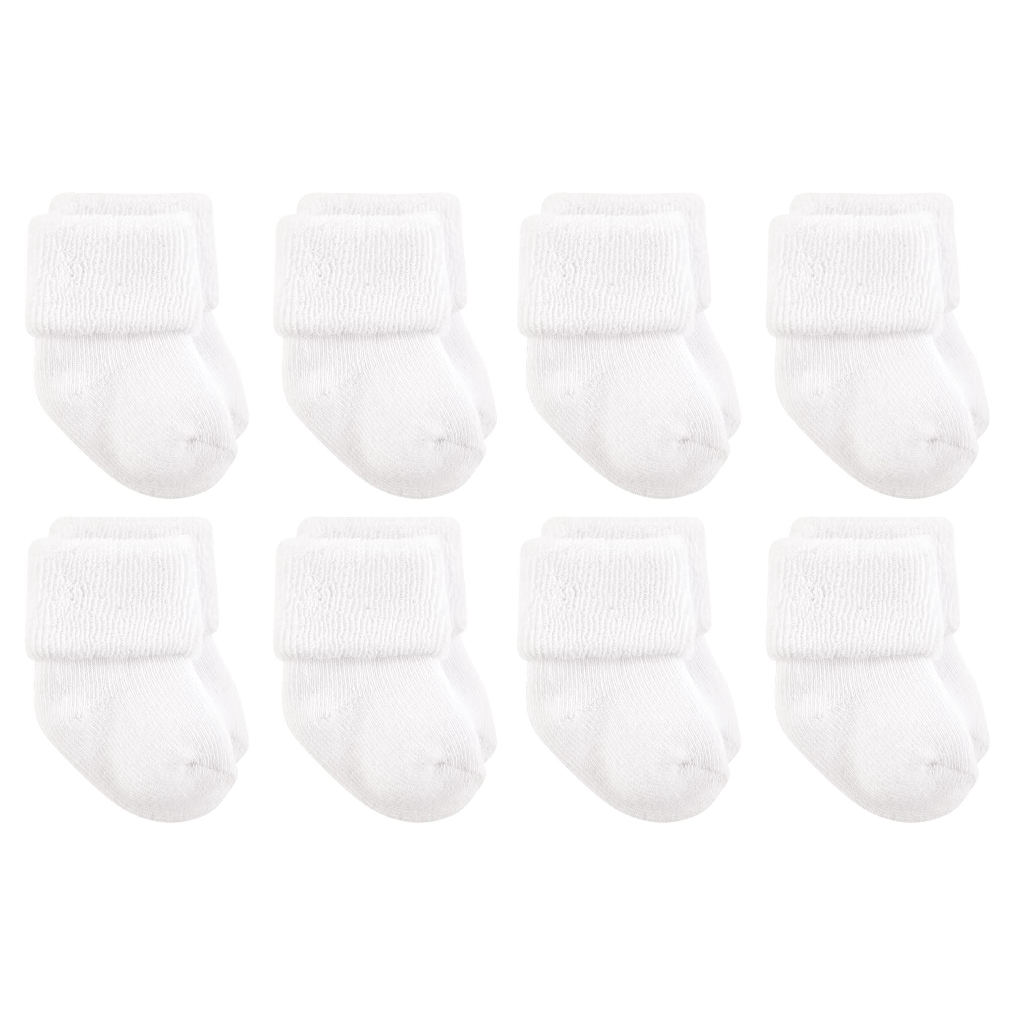 Luvable Friends Basics Infant Baby Cozy Terry Socks 8-Pack, Cloud Nine, 0-6 Months