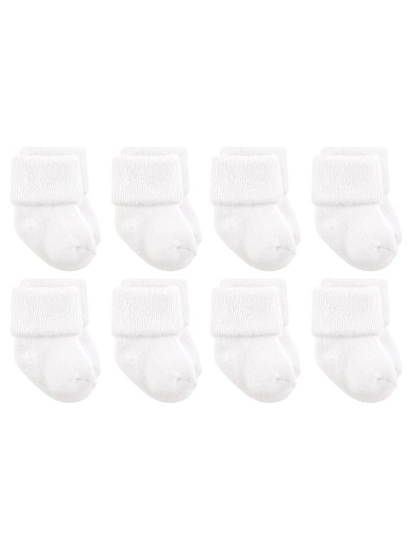 Basics Infant Baby Cozy Terry Socks 8-Pack, Cloud Nine, 0-6 Months
