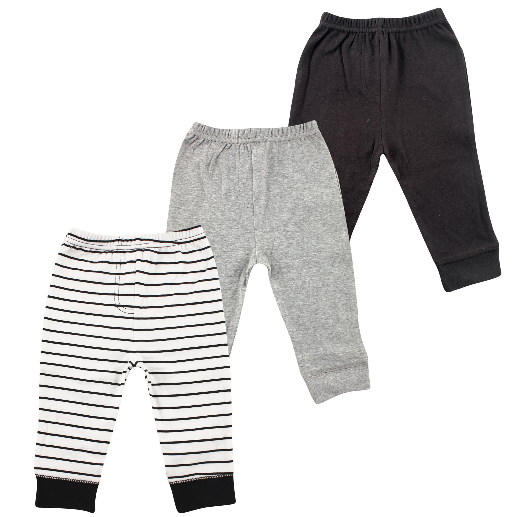 Luvable Friends Basics Infant Baby Everyday Cotton Pants 3-Pack, Midnight Adventure Stripes, 18-24 Months