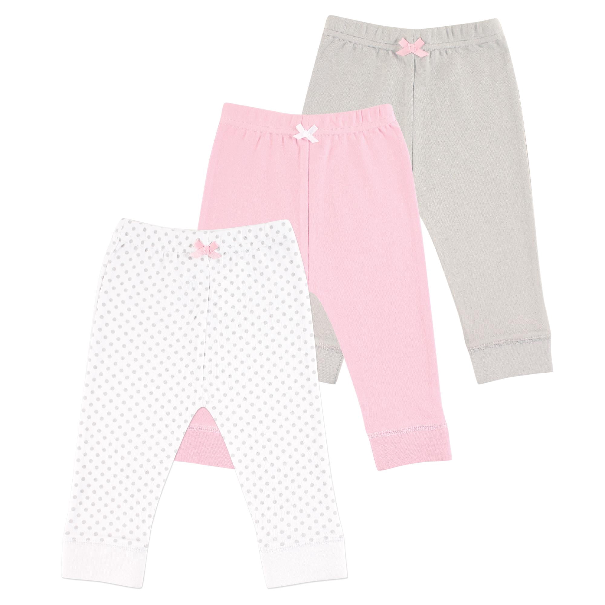 Luvable Friends Basics Infant Baby Everyday Cotton Pants 3-Pack, Pebble Dot, 18-24 Months