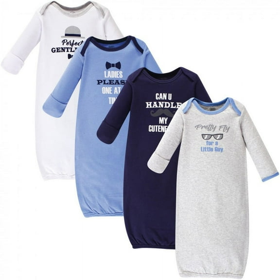 Luvable Friends Boy Cotton Gowns, Gentleman, Preemie/Newborn