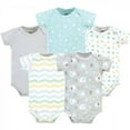 thumbnail image 1 of Luvable Friends Cotton Bodysuits 5pk, Basic Elephant, 0-3 Months, 1 of 6