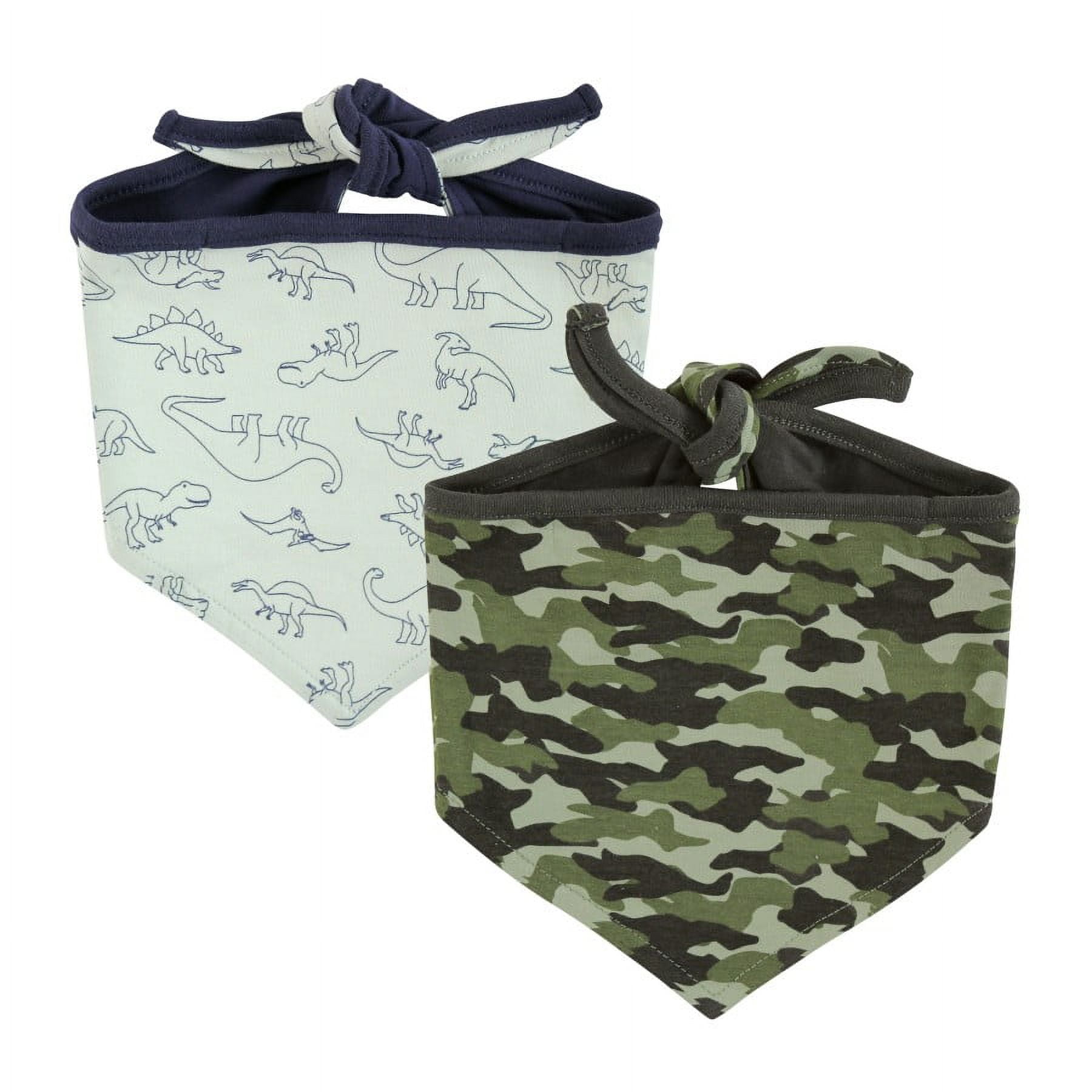 Luvable Friends Dog Reversible Pet Dog and Cat Bandana Bibs 2pk, Dino