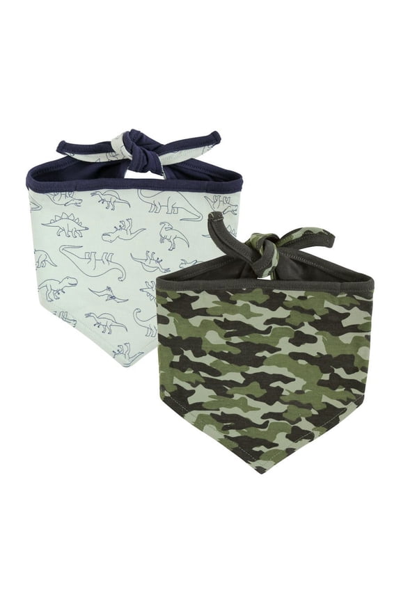 Dog Reversible Pet Dog and Cat Bandana Bibs 2pk, Dino Camo, One Size
